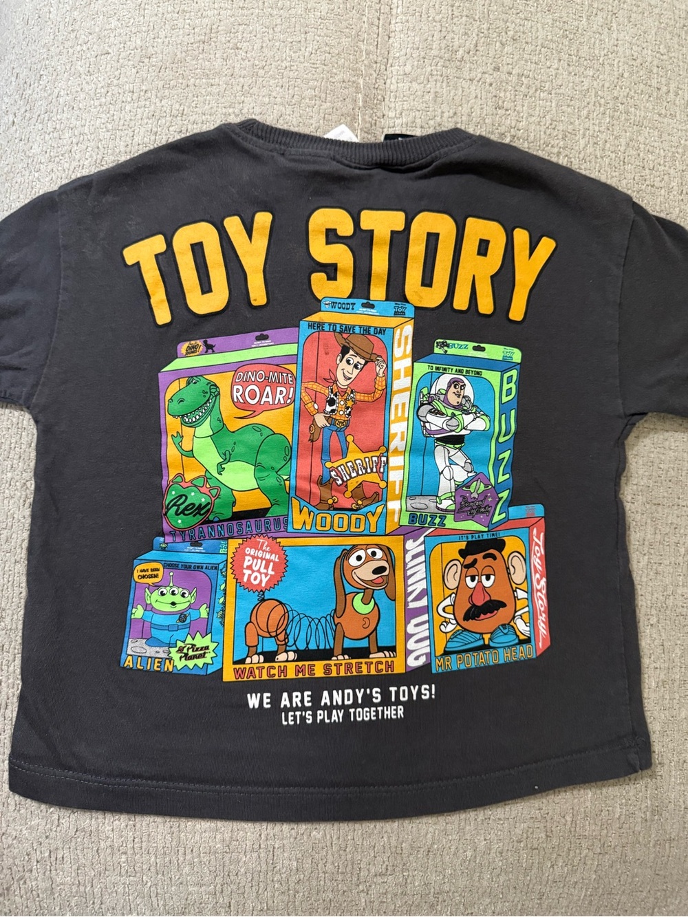 Toy Story Kids  Graphic Tee with Colorful Toy Box Print